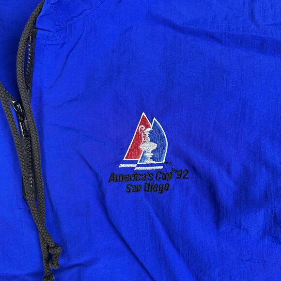 Vintage America's Cup San Diego Jacket Mens XL Blue Sailing Windbreaker 90s - Picture 4 of 11